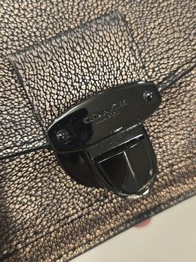 Coach Bronze Textured Crossbody with Glossy Black Hardware